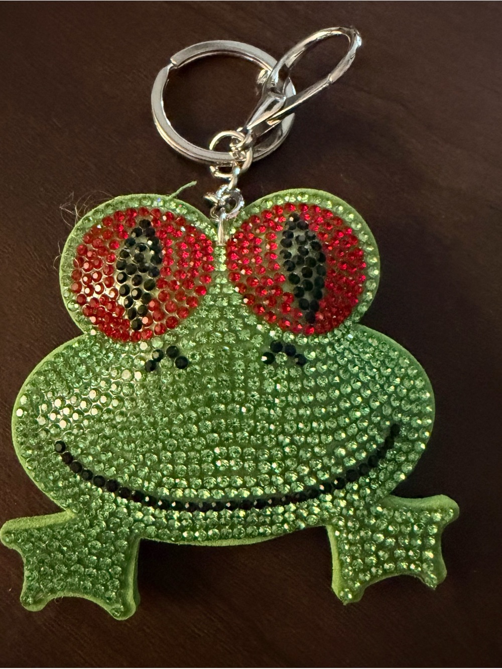 Green Frog Rhinestone Keychain/Bag Charm NWT - Picture 2 of 3